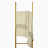 Luxury Merino Wool Blend Throw - Stone