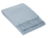 Luxury Merino Wool Blend Throw - Soft Sky Blue