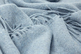 Luxury Merino Wool Blend Throw - Soft Sky Blue