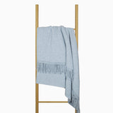 Luxury Merino Wool Blend Throw - Soft Sky Blue