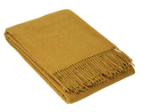 Luxury Merino Wool Blend Throw - Mustard