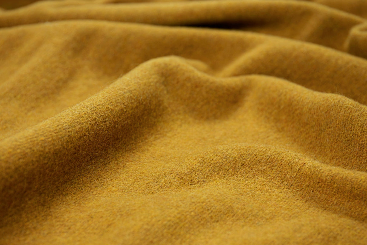 Luxury Merino Wool Blend Throw - Mustard