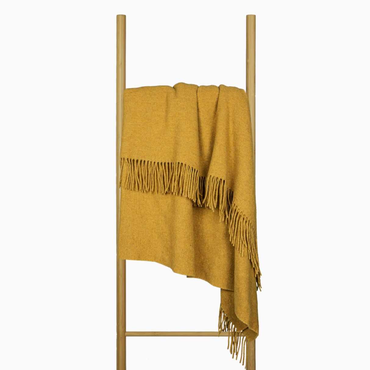 Luxury Merino Wool Blend Throw - Mustard