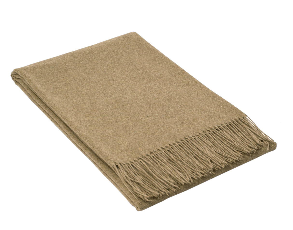 Luxury Camel Paddington Wool Blend Throw Blanket