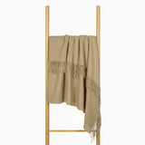 Luxury Camel Paddington Wool Blend Throw Blanket