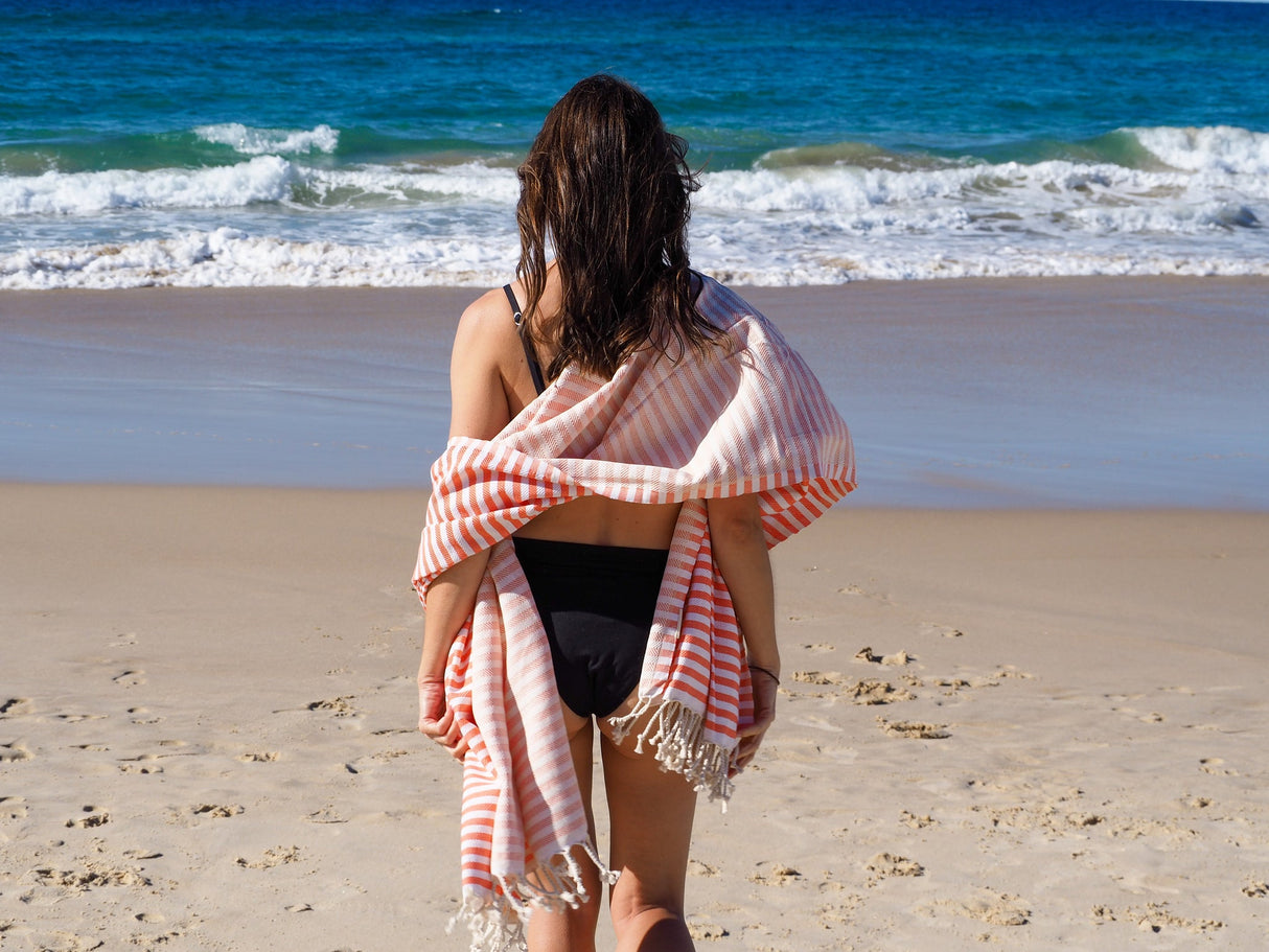 CORAL PORTSEA TURKISH COTTON BEACH TOWEL