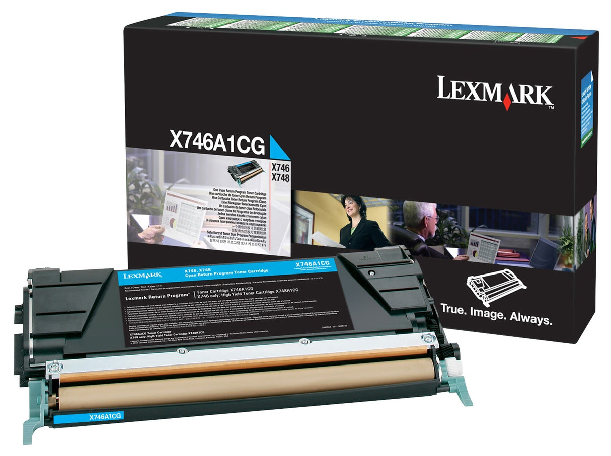 LEXMARK X746 X748 CYAN TONER 7000 PAGE RETURN PROGRAM