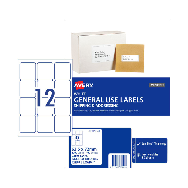 AVERY Gen Label L7164GU 12-Up 100-Pack