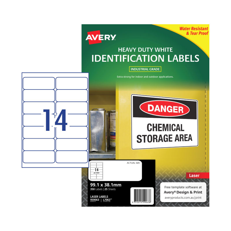 AVERY L7063 14-Label Sheet Pack of 25