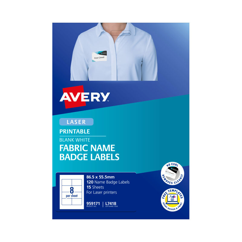 AVERY L7418 Laser Labels - 8 Labels per Sheet, 15 Pack