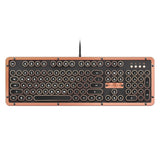 AZIO Vintage Style Keyboard in Black/Brown