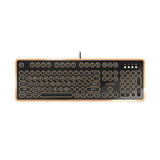 AZIO Vintage Style Keyboard in Black/Brown