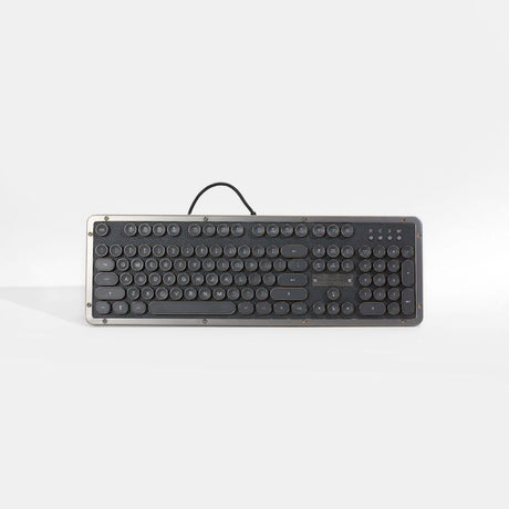 AZIO Vintage Style Keyboard in Black and Grey