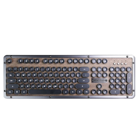 AZIO Vintage Style Keyboard in Brown/Grey