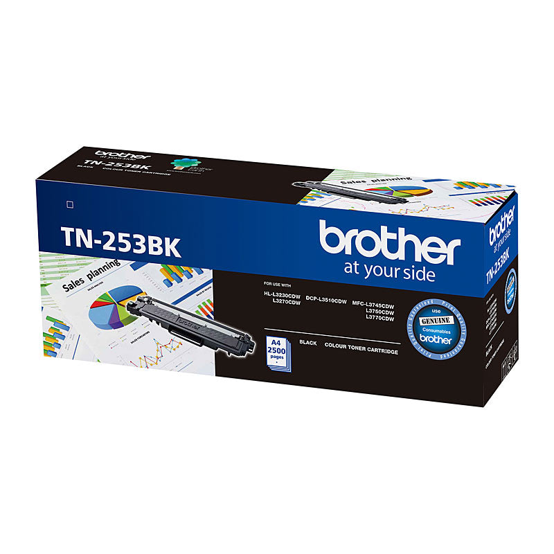 Brother TN-253BK Black Toner Cartridge to Suit - HL-3230CDW/3270CDW/DCP-L3015CDW/MFC-L3745CDW/L3750CDW/L3770CDW 2,500 Pages