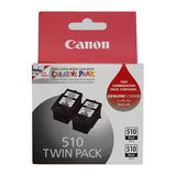 CANON PG510 Black Ink Twin Pack - Front View