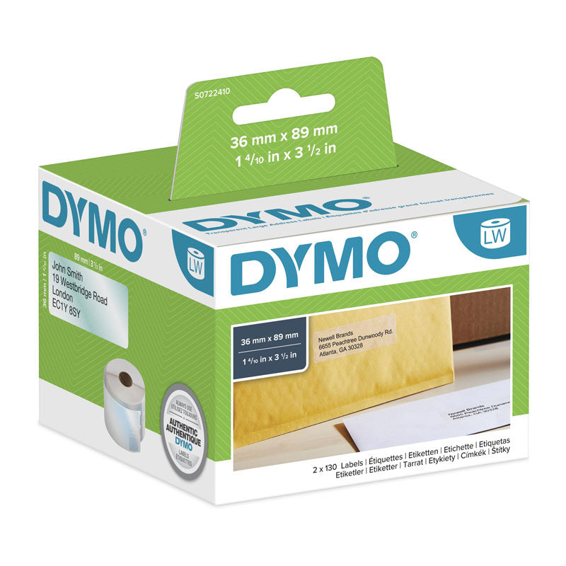 DYMO Clear Labels 36mm x 89mm for POS Systems