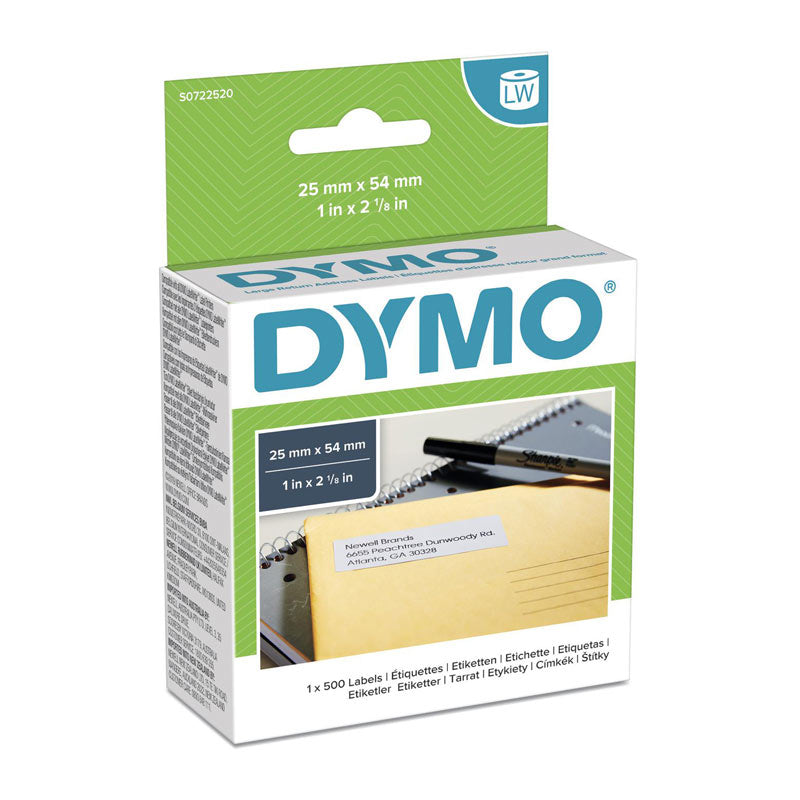 DYMO LW Address Lab Labels 25mm x 54mm - Premium Quality for POS Stations