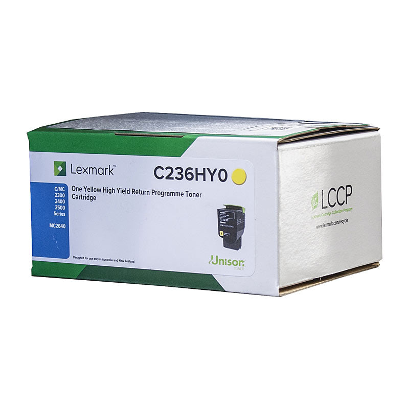 LEXMARK C2360Y0 Genuine Yellow Toner Cartridge - 1,000 Page Yield