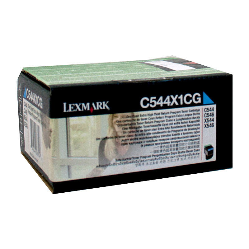 LEXMARK C544X1CG Genuine Cyan Toner Cartridge - High Yield 4,000 Pages