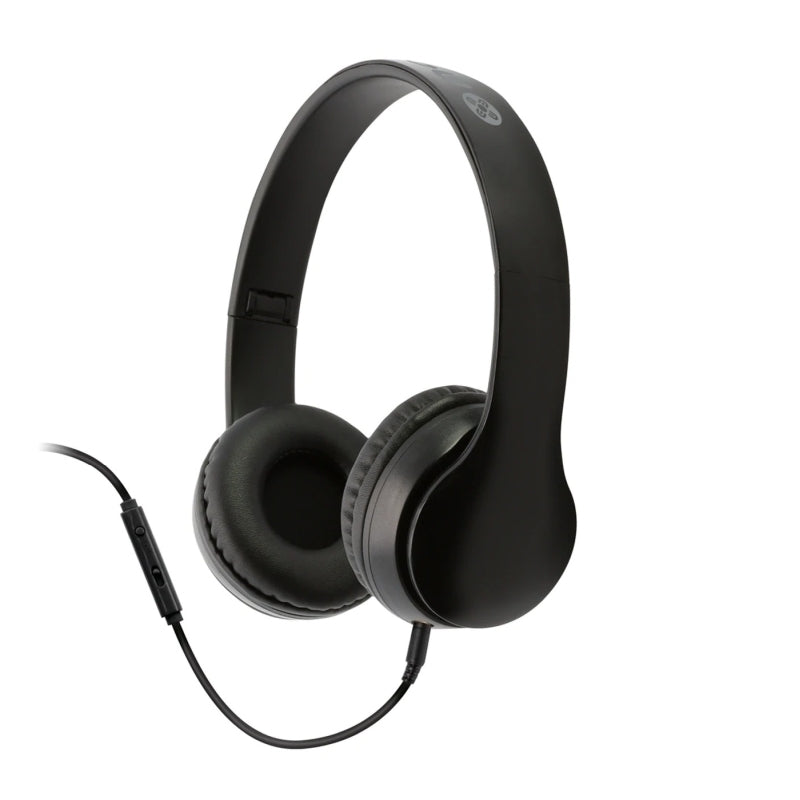 MOKI Black Flip Headphones with Removable Audio Cable