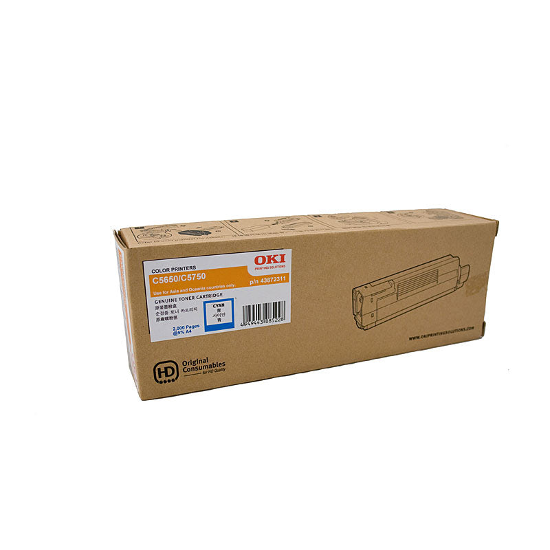 OKI Genuine Cyan Toner Cartridge for C5650 and C5750