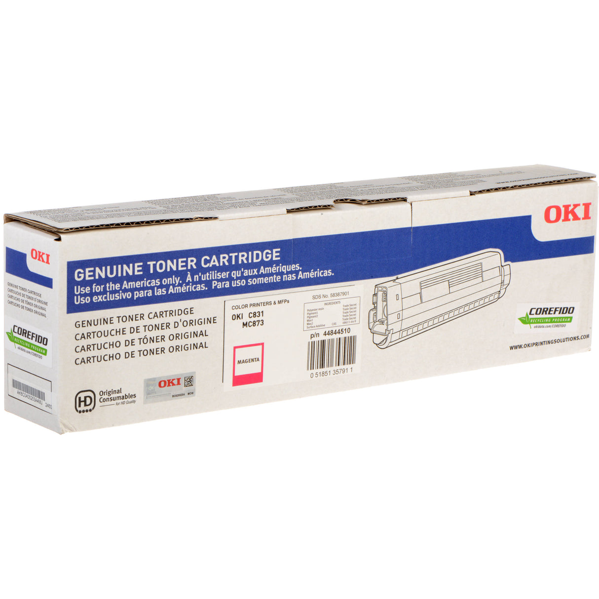 OKI C831N Magenta Toner Cartridge