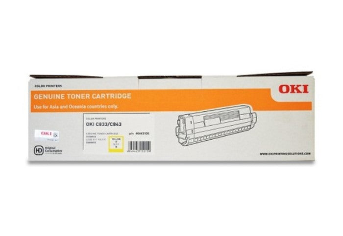 OKI C833N Yellow Low Toner Cartridge