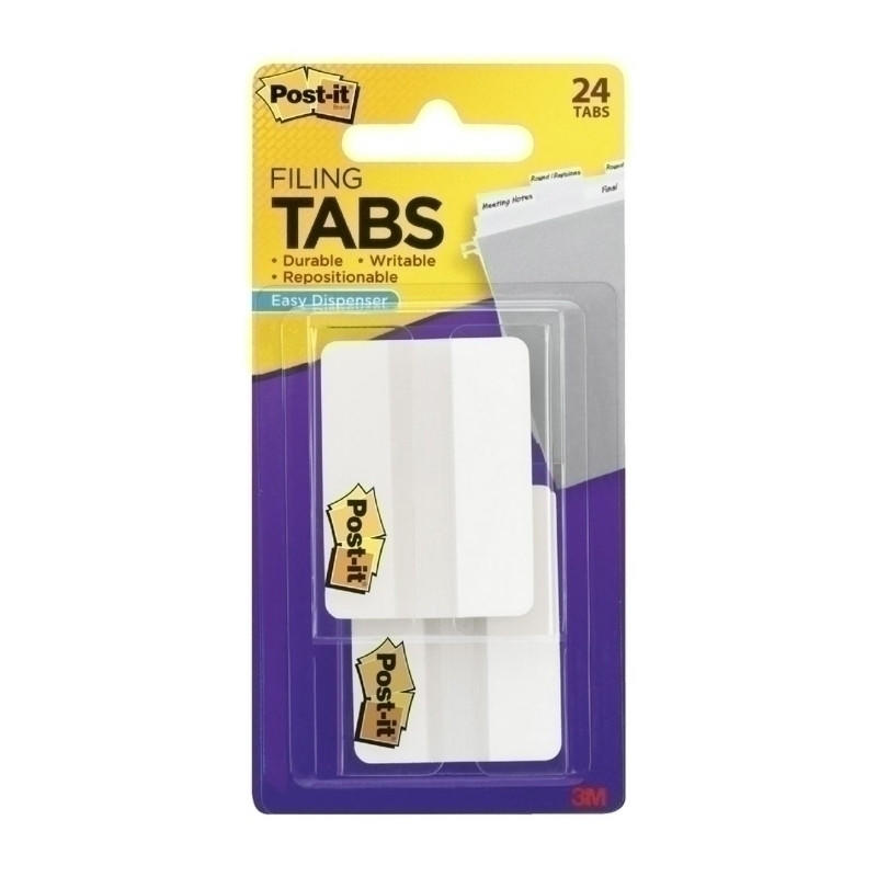 White POST-IT Filing Tabs 686-24WE Box of 6