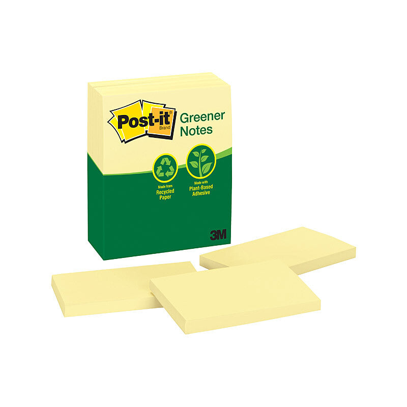 POST-IT NOTE 655-RPA YELLOW RECYCLED 73X123MM PACK OF 12