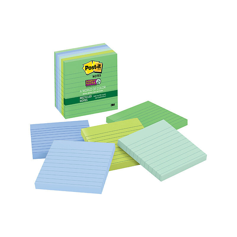 POST-IT Super Sticky Bora Bora Assorted Notes 98x98mm Pack of 6