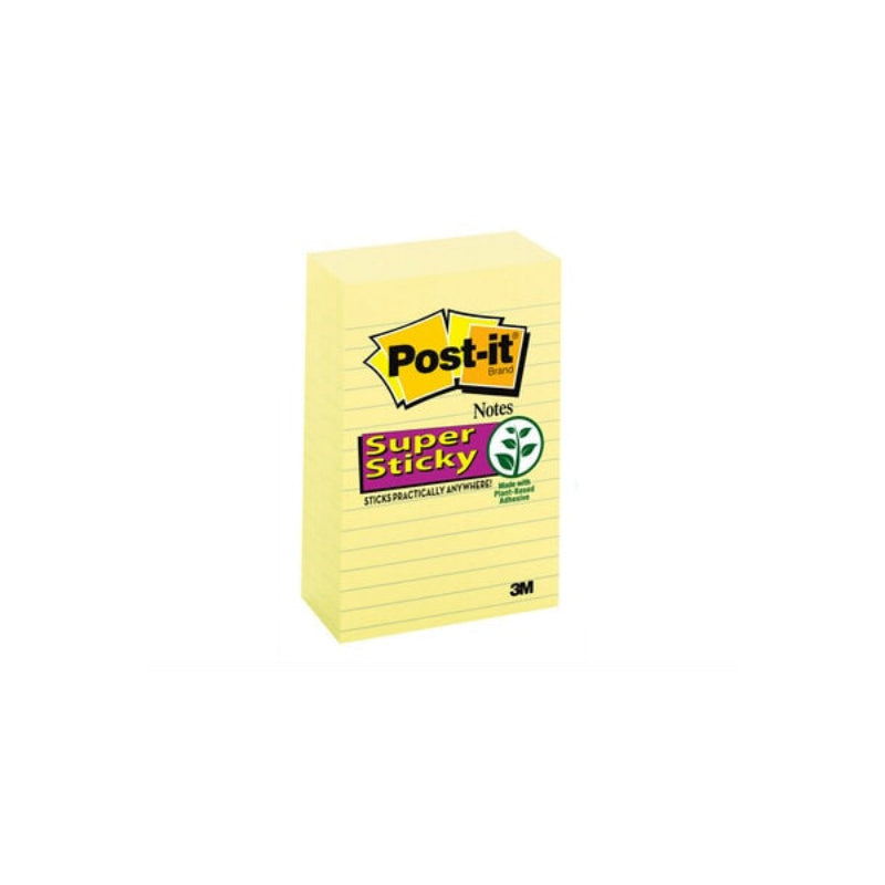 Post-It Super Sticky Lined Yellow Notes Pack of 5