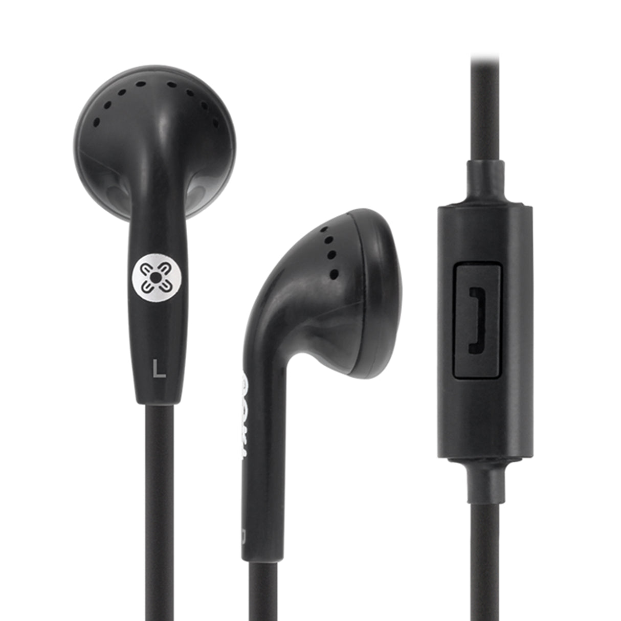 MOKI Stereo Earphones In-line Mic & Control Black