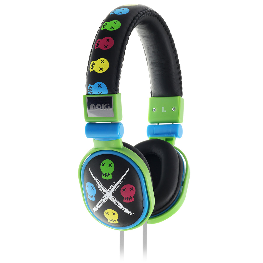 Moki Popper - Black Skull Premium DJ Headphones with Cushioned Comfort