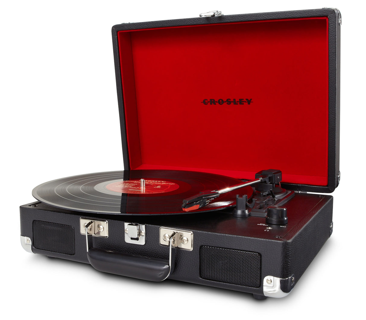 Crosley Cruiser Black - Bluetooth Portable Turntable with Record Storage Crate