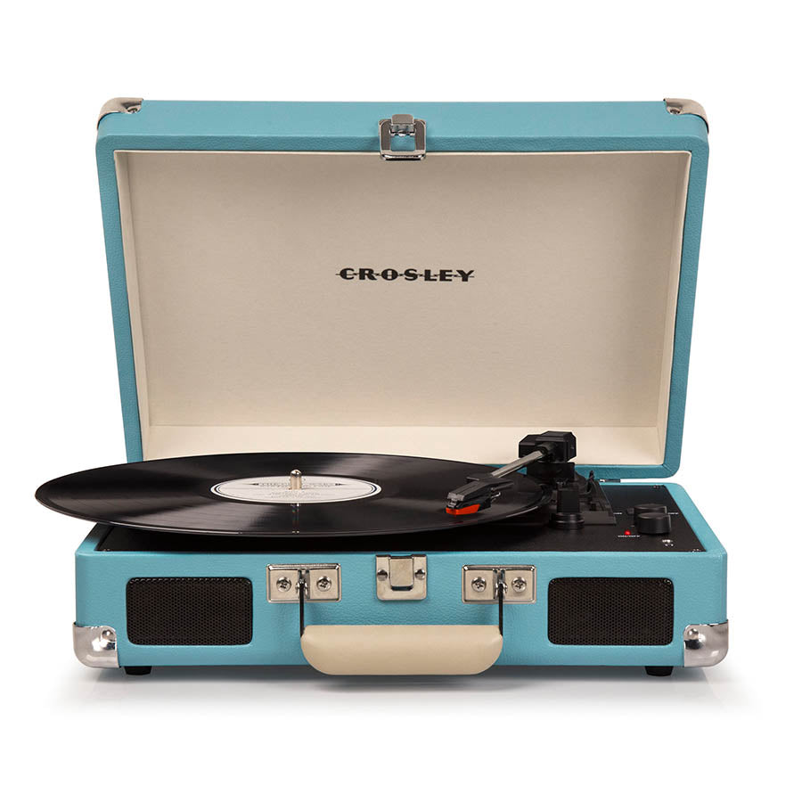 Crosley Cruiser Bluetooth Turntable & Vintage LP Storage Crate in Turquoise