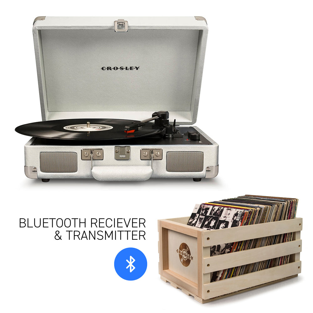 Crosley Cruiser Bluetooth Turntable with Vintage Record Storage Crate