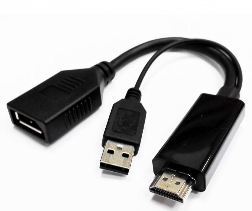 HDMI to DisplayPort Adapter Cable with USB Power Support - 1080p Resolution