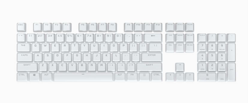 CORSAIR PBT Double-shot Pro Keycaps - Arctic White - Keyboard