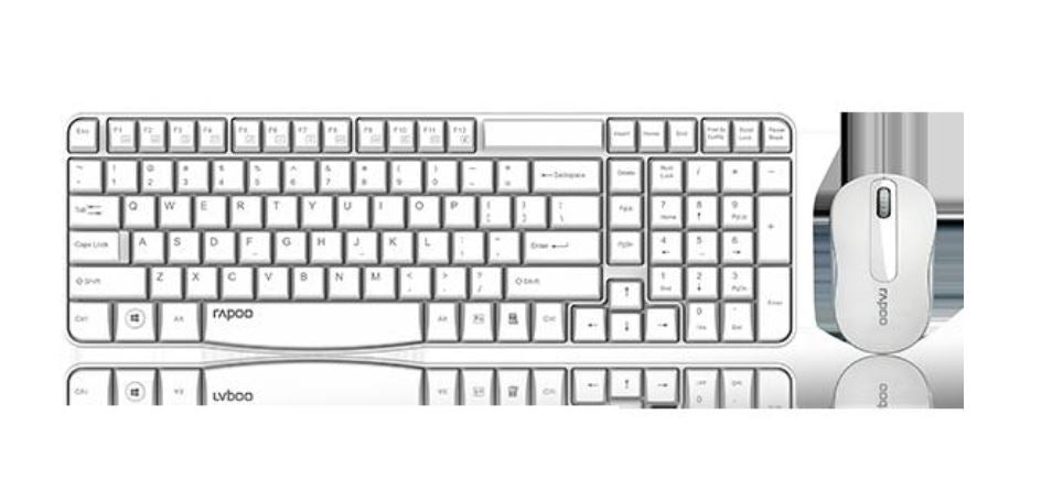 RAPOO X1800S Wireless Keyboard and Mouse Combo - Black with 1000DPI Nano Receiver and Long Battery Life