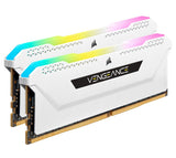 CORSAIR Vengeance RGB PRO SL 32GB (2x16GB) DDR4 3600Mhz C18 White Heatspreader Desktop Gaming Memory - Front View