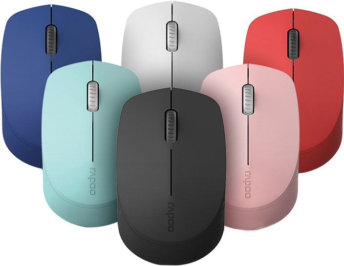 RAPOO M100 Multi-Device Silent Click Wireless Mouse in Blue - 1300dpi, Connects Up to 3 Devices, Long-lasting 9 Months Battery Life