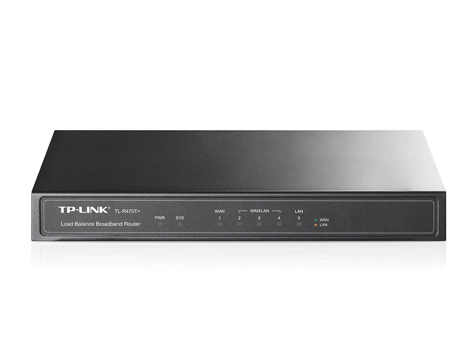 TP-LINK TL-R470T+ Advanced Load Balancing VPN Router with 4 WAN & 1 LAN Ports, PPPoE Server, and Changeable Ethernet Interfaces