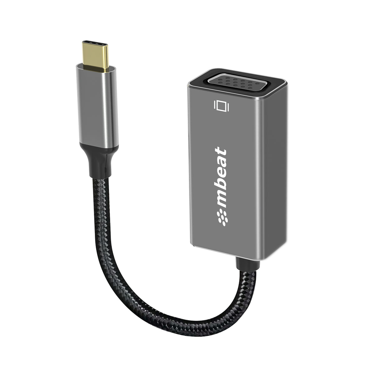 MBEAT Elite USB-C to VGA Converter - Transforms USB-C to VGA Female Port, 1920×1080@60Hz Support - Space Grey