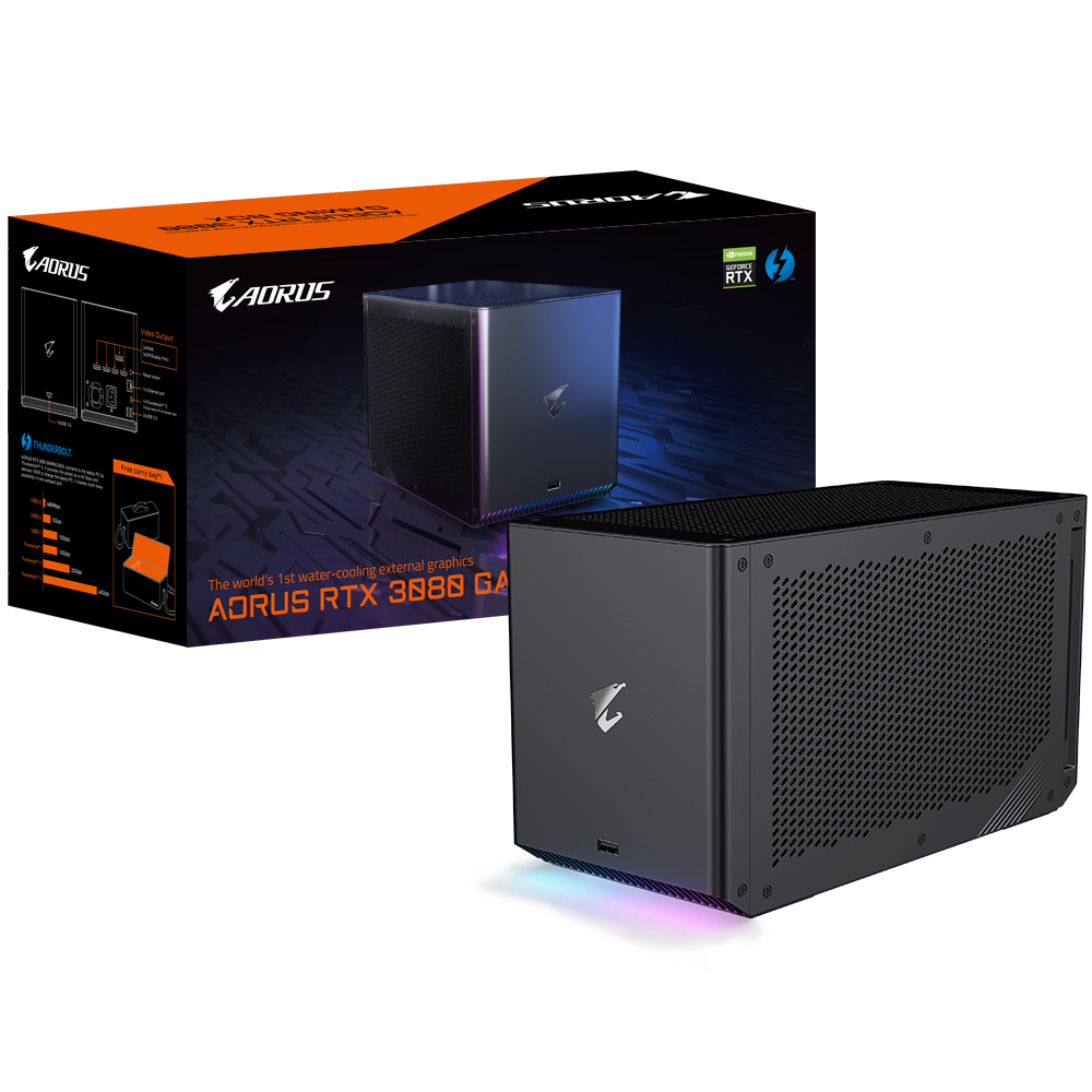 GIGABYTE RTX 3080 GAMING BOX Rev 2.0 with Thunderbolt 3 and Multi-Display Support