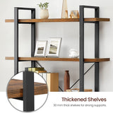 Rustic Industrial 5-Tier Bookshelf in Brown and Black