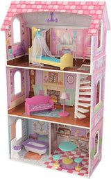 Elegant 3-Story Dollhouse with Furniture for Kids - 110 x 65 x 33 cm (Model 2)