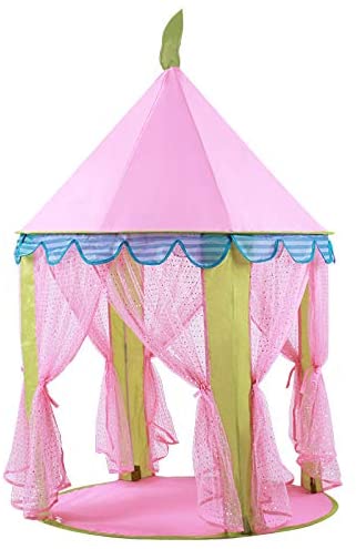 Royal Princess Castle Play Tent for Kids with Mat and Carry Bag (Pink)