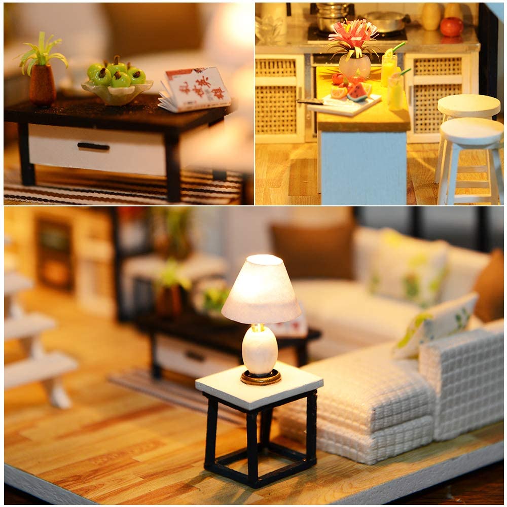 Creative Dollhouse Miniature with Furniture Kit, Dust-Proof Design, and Musical Movement - M9 (1:24 Scale)