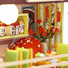 Asian-Inspired Dollhouse Miniature with Furniture Set and Music Movement - 1:24 Scale Dream Room